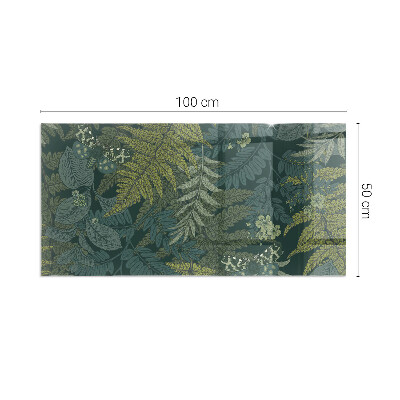 Glasskiva under kamin rektangulär Växtmotiv med fjärilar