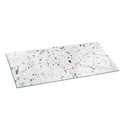 Glasskiva under kamin rektangulär Stenmönster med partiklar