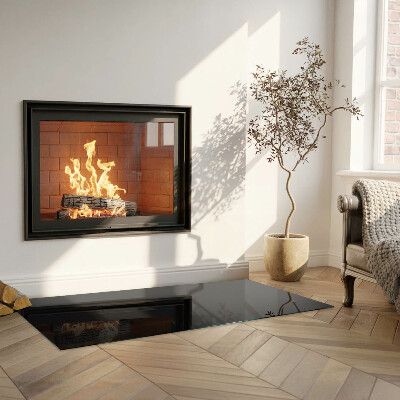 Glasskiva framför öppen spis rektangulär Färg Mörk grafit