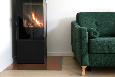 Glasskiva under kamin rektangulär Färg Brun