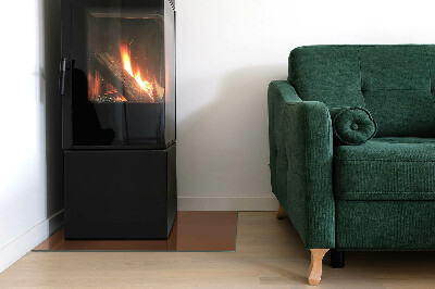 Glasskiva under kamin rektangulär Färg Brun
