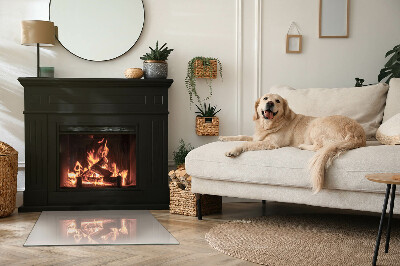 Glasskiva under kamin rektangulär Färg Ljusbrun