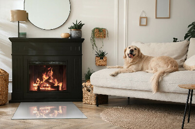 Glasskiva under kamin rektangulär Färg Grå