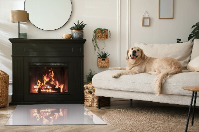 Glasskiva under kamin rektangulär Färg Ljuslila