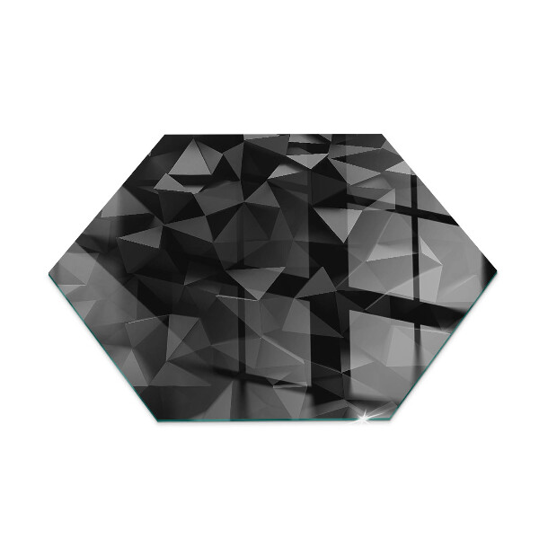 Glasskiva framför öppen spis hexagonal Geometri i tre dimensioner