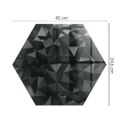 Glasskiva framför öppen spis hexagonal Geometri i tre dimensioner
