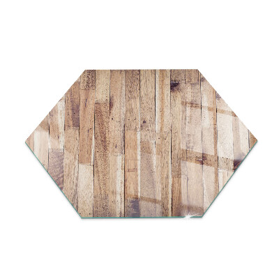 Glasskiva framför öppen spis hexagonal Trämönster i ett geometriskt arrangemang