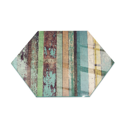 Glasskiva under braskamin hexagonal Brädfärger i olika toner