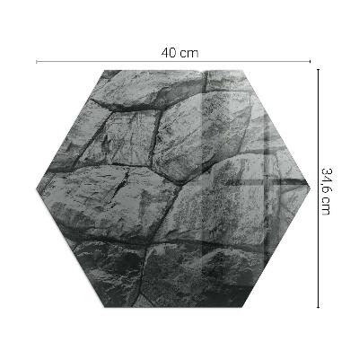 Glasskiva under braskamin hexagonal Stenstil i en naturlig version