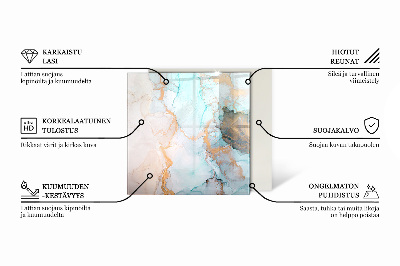 Golvskydd till eldstäder hexagonal Marmormotiv i subtila toner