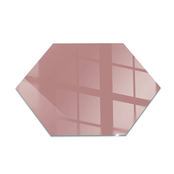 Glasskiva under braskamin hexagonal Färg Rosa