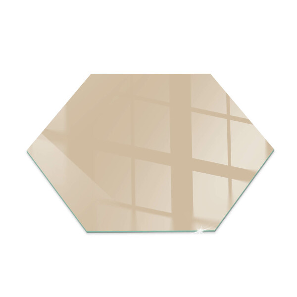 Glasskiva under kamin hexagonal Färg Beige