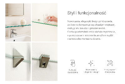 Glashylla för badrum transparent