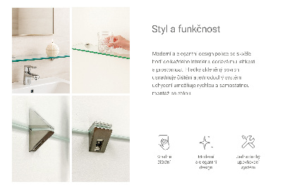 Glashylla för badrum transparent