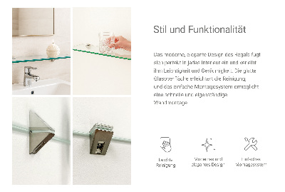 Glashylla för badrum transparent