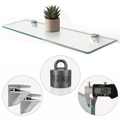 Glashylla för badrum transparent