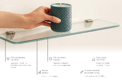 Glashylla för badrum transparent