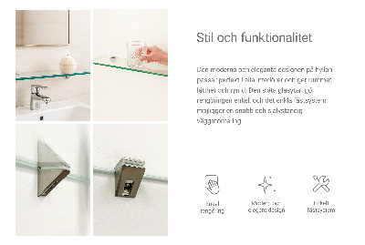 Glashylla för badrum transparent