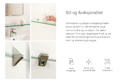 Glashylla för badrum transparent