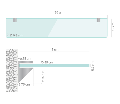 Glashylla för badrum transparent