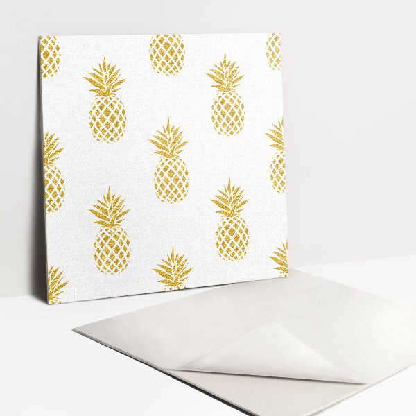 Självhäftande pvc plattor Gyllene tecknad ananas