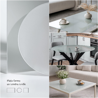 Fyrkantig soffbordsskiva Halvtransparent