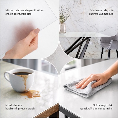 Fyrkantig soffbordsskiva Halvtransparent