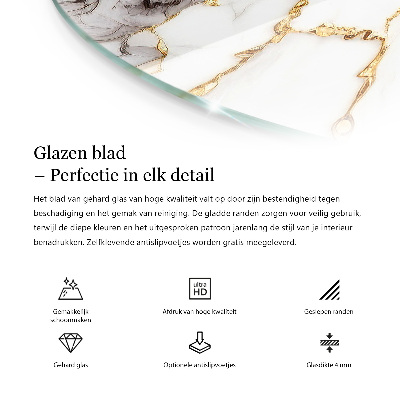 Rund bordsskiva Elegant enfärgad svart