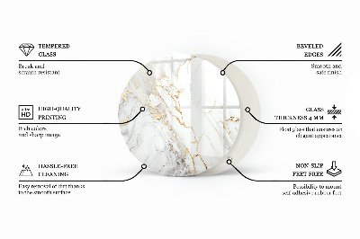 Rund bordsskiva Elegant enfärgad svart