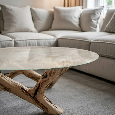 Rund bordsskiva Marmor grafisk komposition