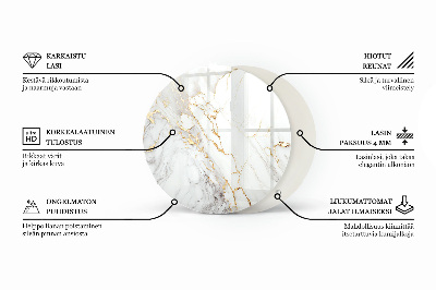 Rund bordsskiva Marmor grafisk komposition