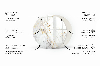 Rund bordsskiva Marmor grafisk komposition