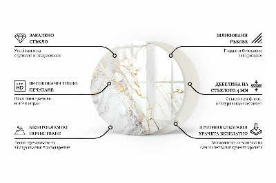 Rund bordsskiva Marmor med fina ådror