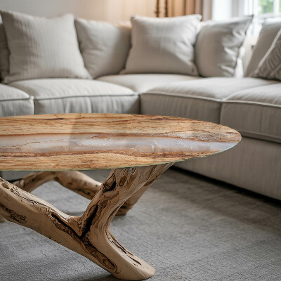 Rund bordsskiva Trä i harmoni med harts