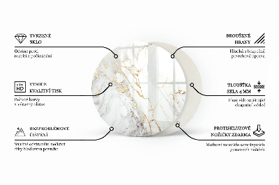 Rund soffbordsskiva Marmorvener i design