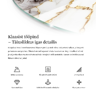 Rund soffbordsskiva Stenstrukturmotiv