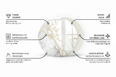 Rund bordsskiva Charmen med naturligt trä