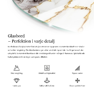 Rund bordsskiva Mönster som imiterar marmor