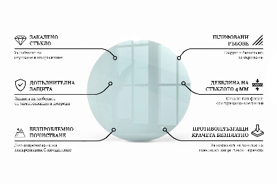 Rund bordsskiva transparent