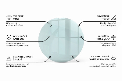 Rund bordsskiva transparent