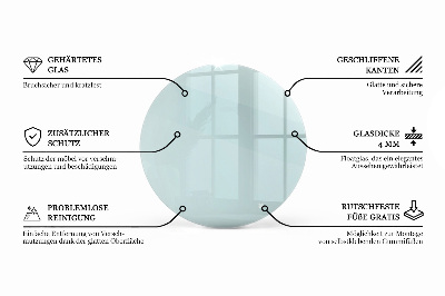 Rund bordsskiva transparent