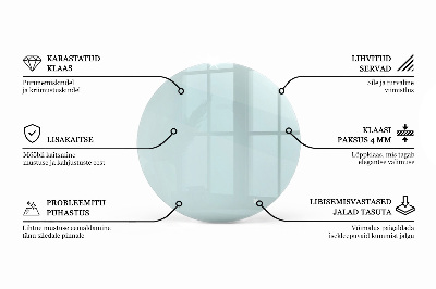 Rund bordsskiva transparent