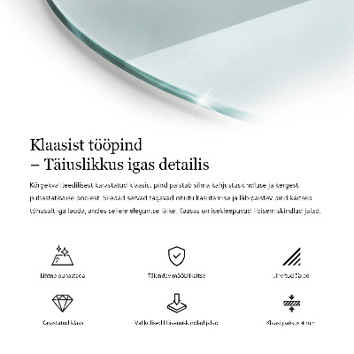 Rund bordsskiva transparent