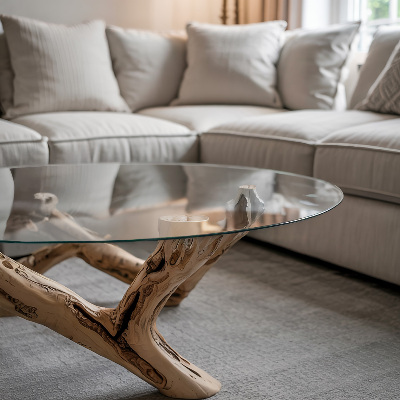 Rund bordsskiva transparent