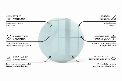 Rund bordsskiva transparent