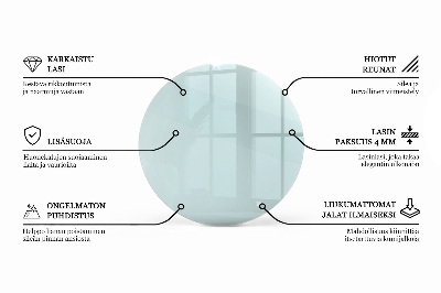 Rund bordsskiva transparent