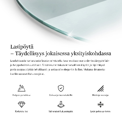 Rund bordsskiva transparent