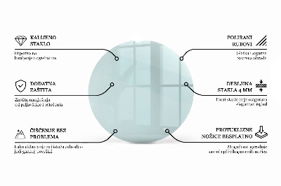 Rund bordsskiva transparent