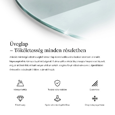 Rund bordsskiva transparent