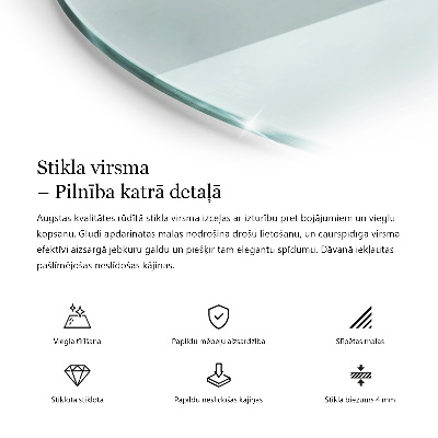 Rund bordsskiva transparent